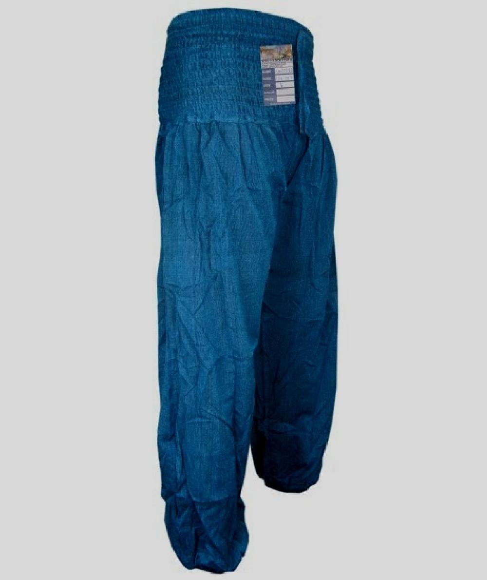 Gheri Plain High Waist Genie Pants Navy Blue