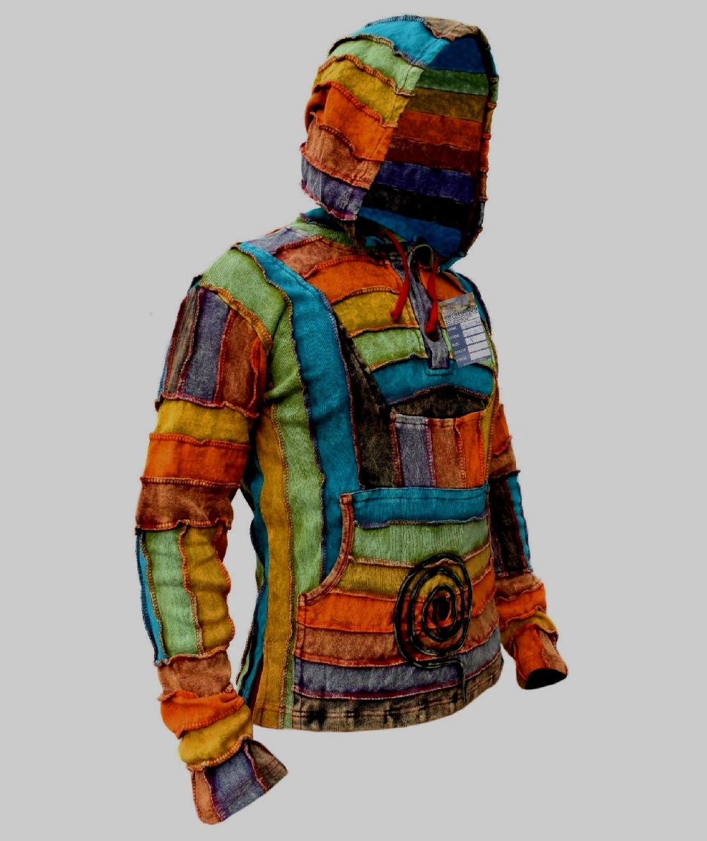 Gheri Rainbow Stonewashed Mens Ribs Pullover