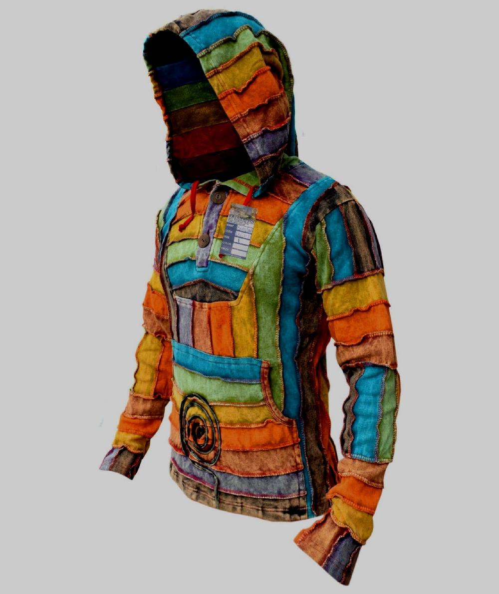 Gheri Rainbow Stonewashed Mens Ribs Pullover