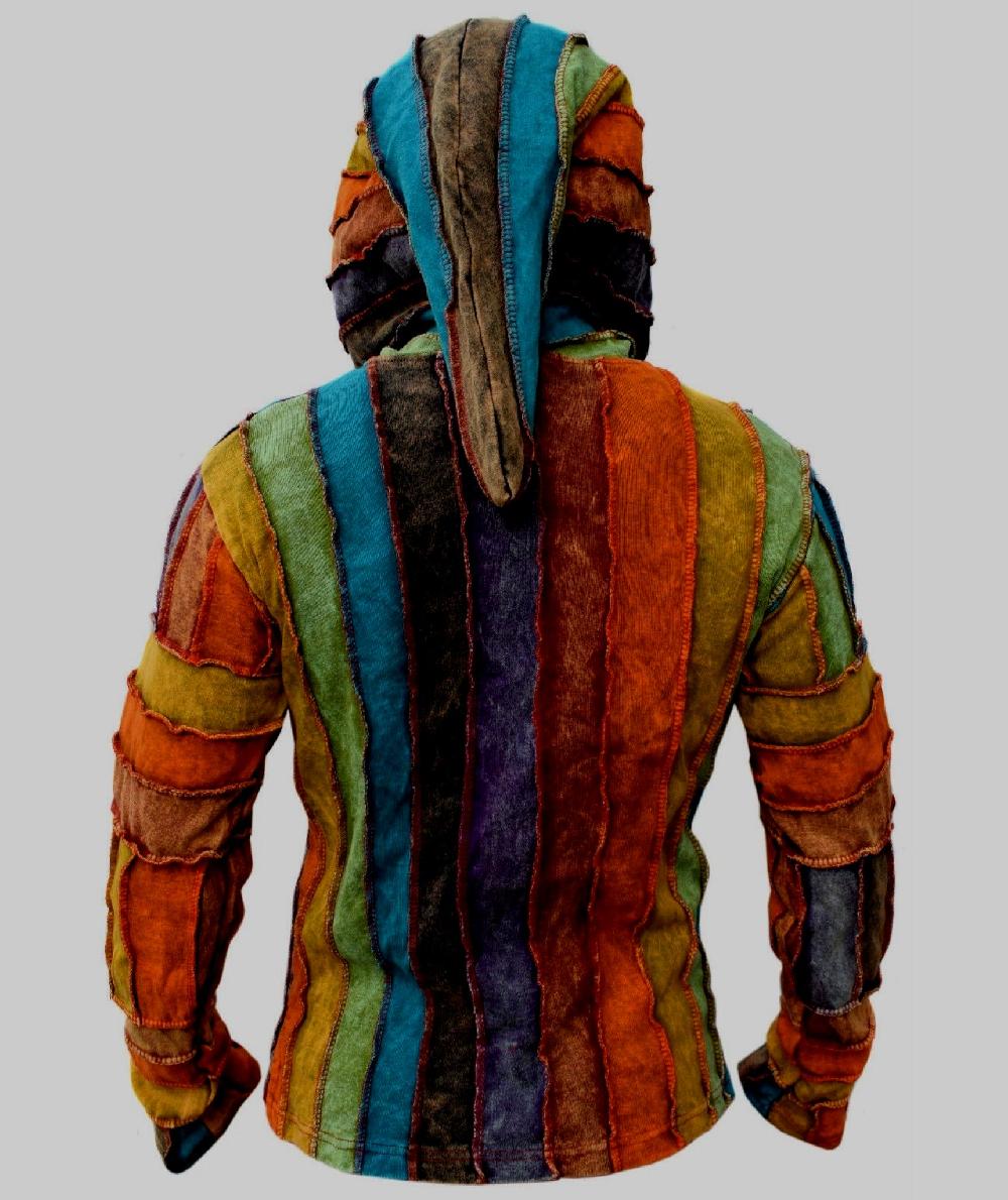 Gheri Rainbow Stonewashed Mens Ribs Pullover