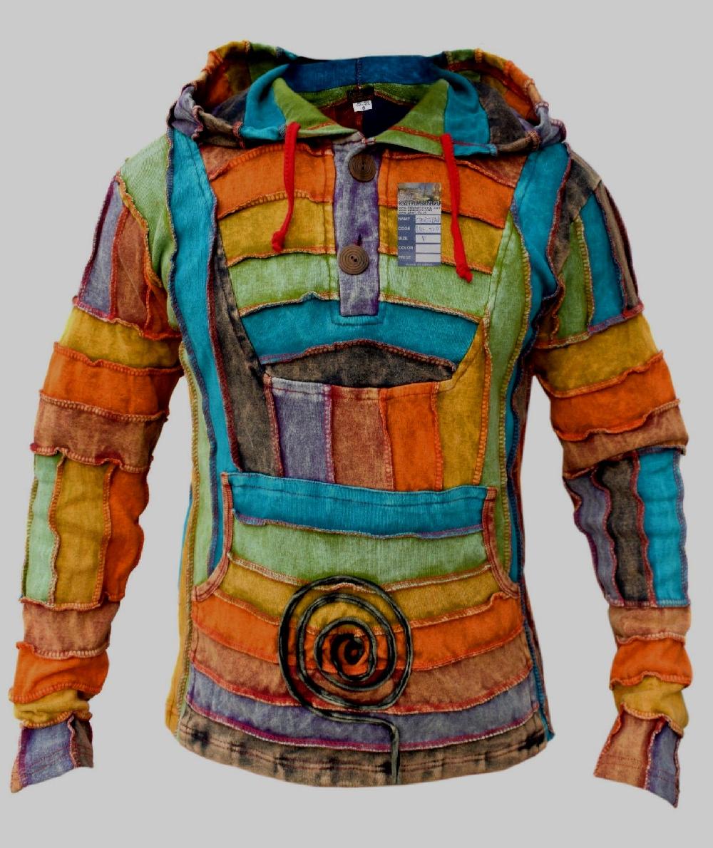 gheri Rainbow Stonewashed Mens Ribs Pullover