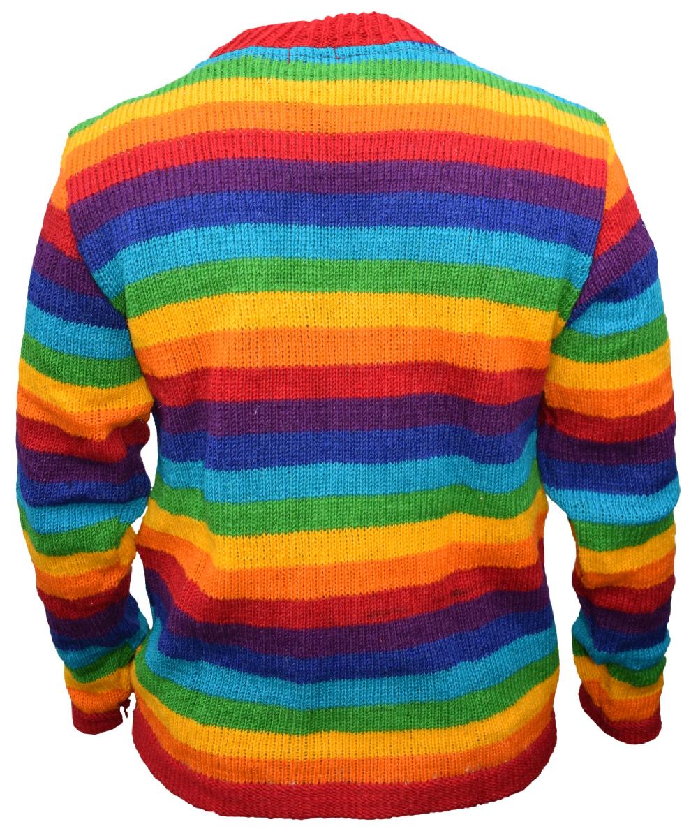 Gheri Rainbow Striped Wool Sweater Rainbow