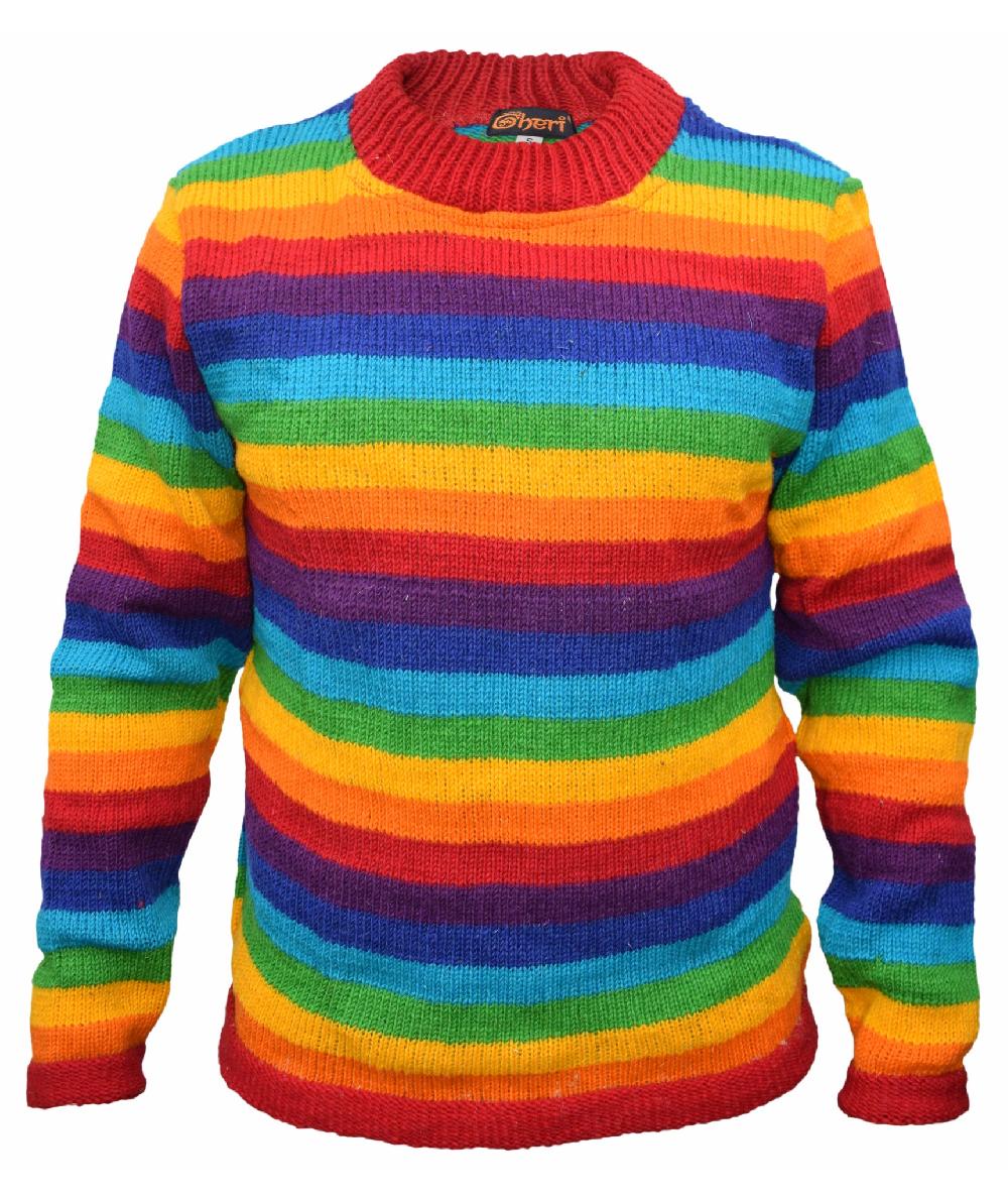 gheri Rainbow Striped Wool Sweater rainbow