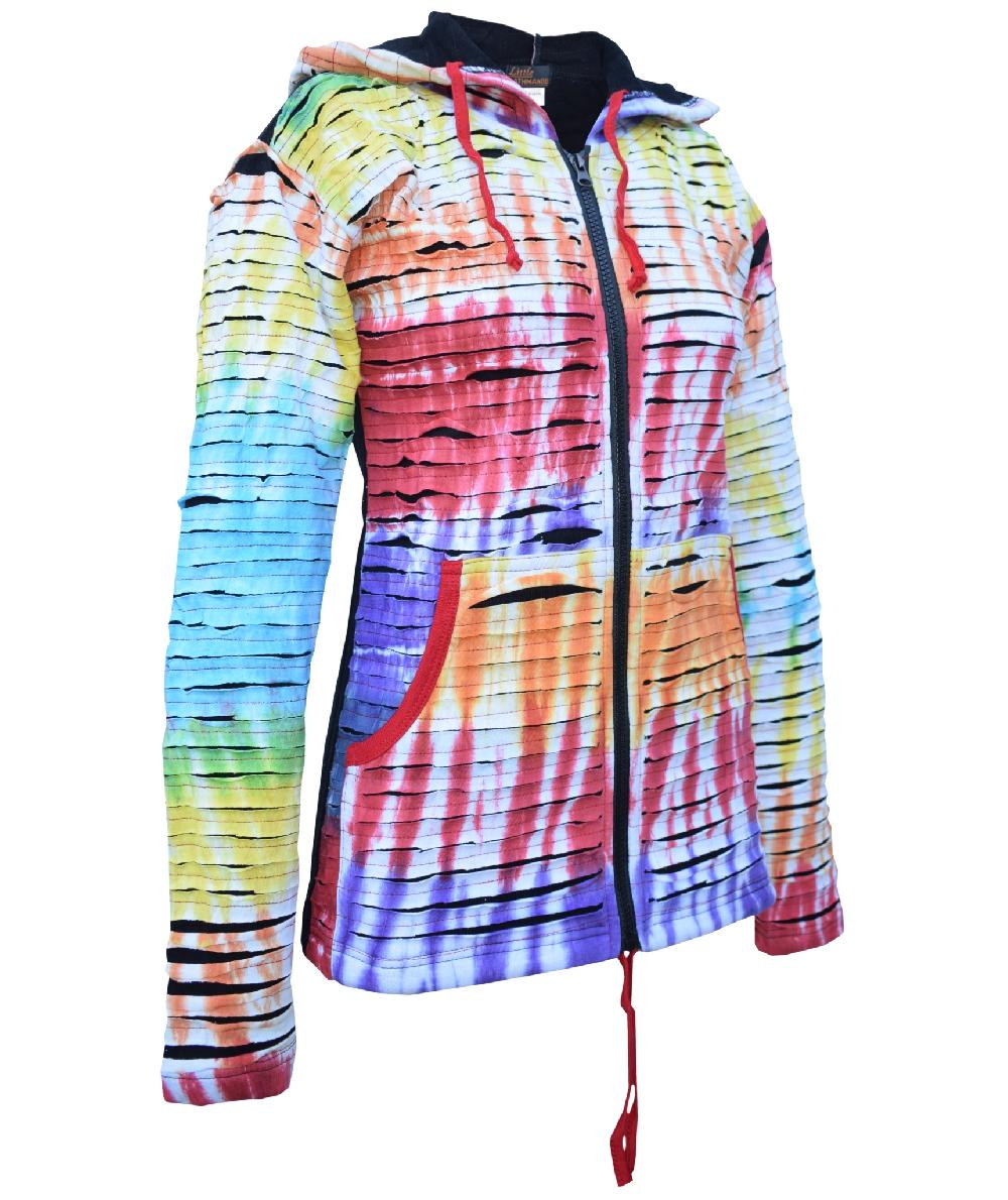 Gheri Rainbow Tiedye Razorcut Ribs Hoody