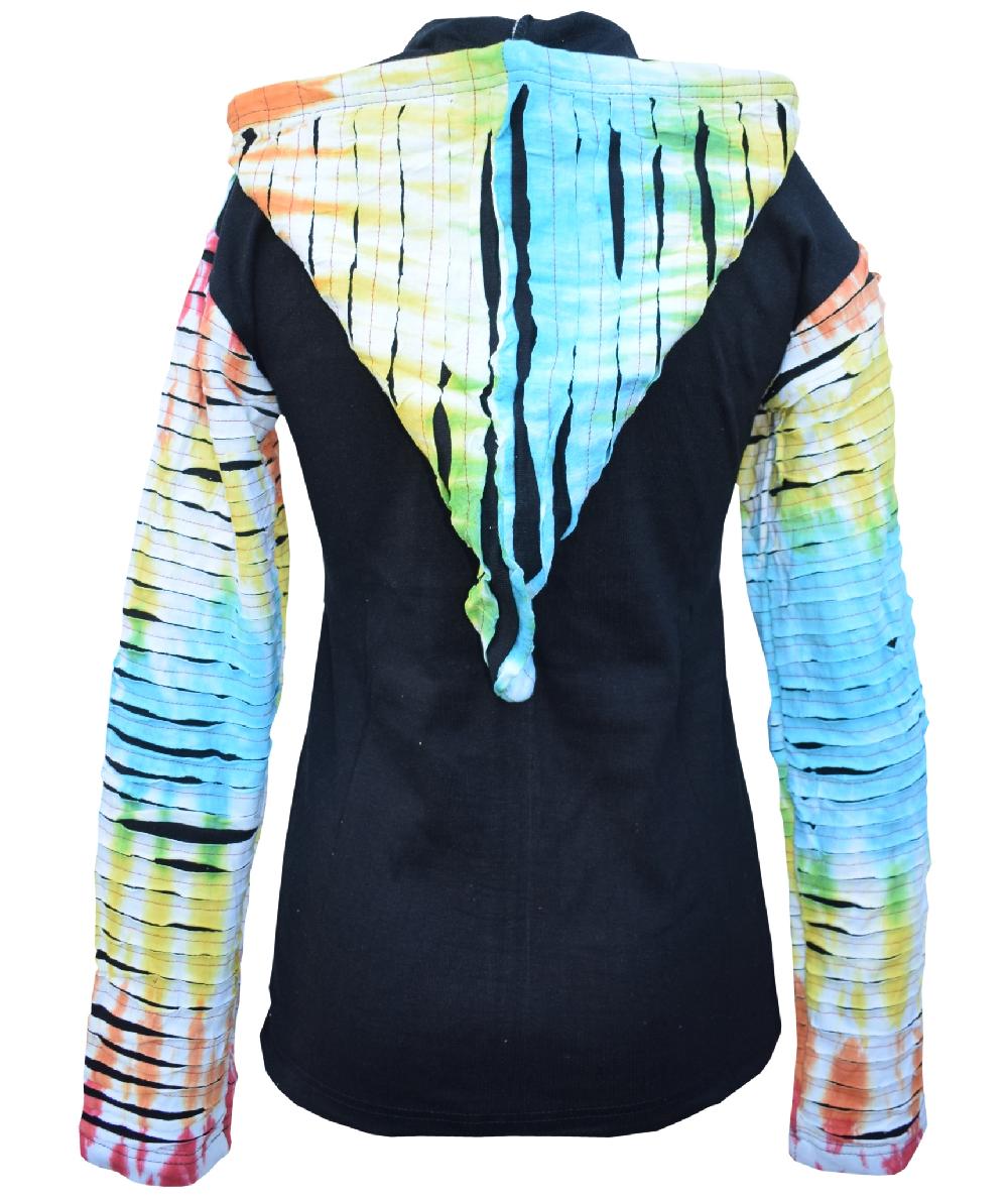 Gheri Rainbow Tiedye Razorcut Ribs Hoody