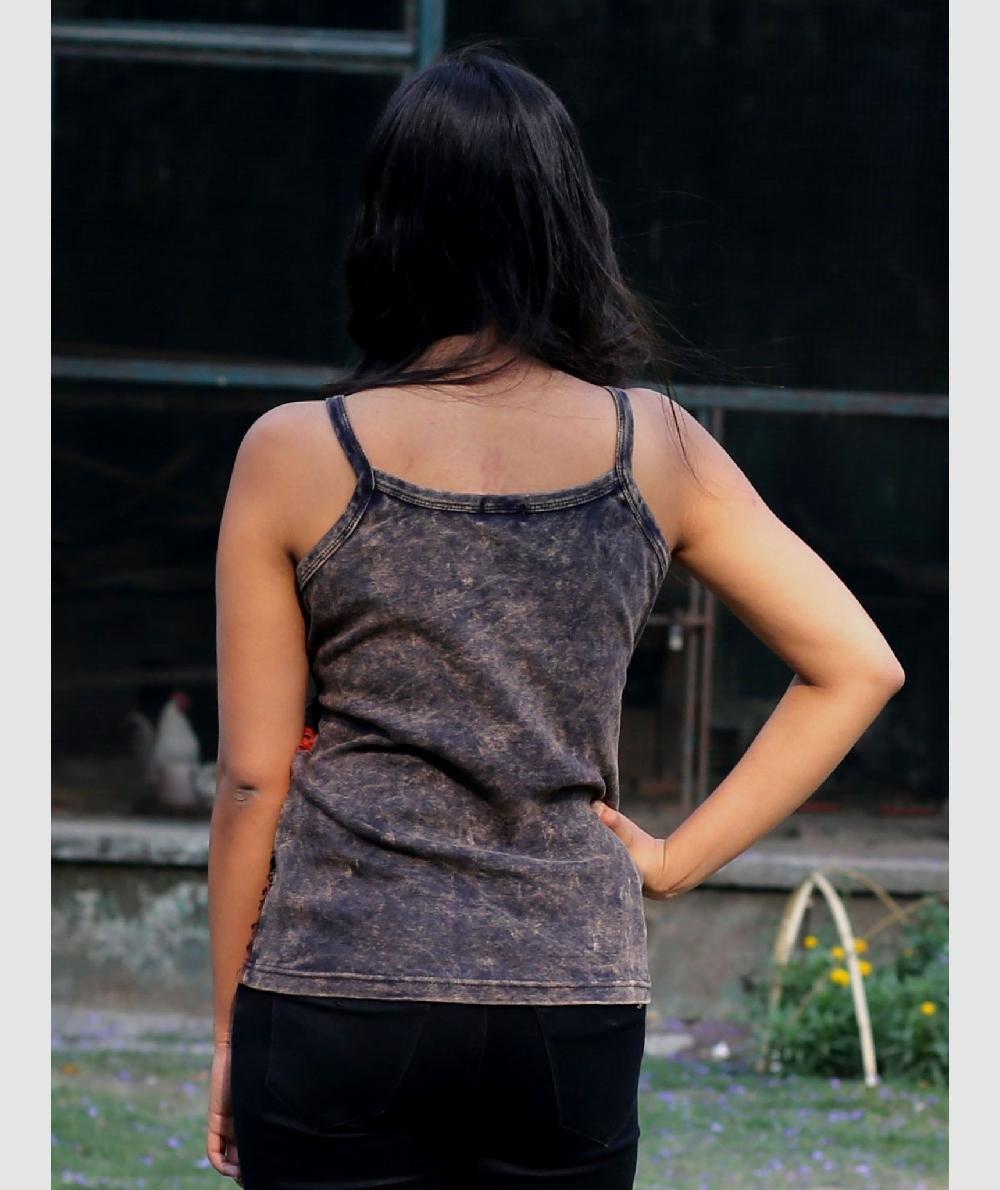 Gheri Razorcut Embroidery Tank Top