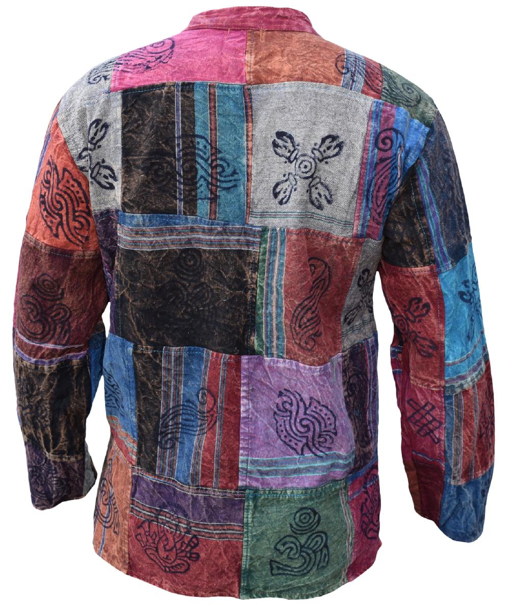 Gheri Shyama Patchwork Stonewashed Grandad Shirt