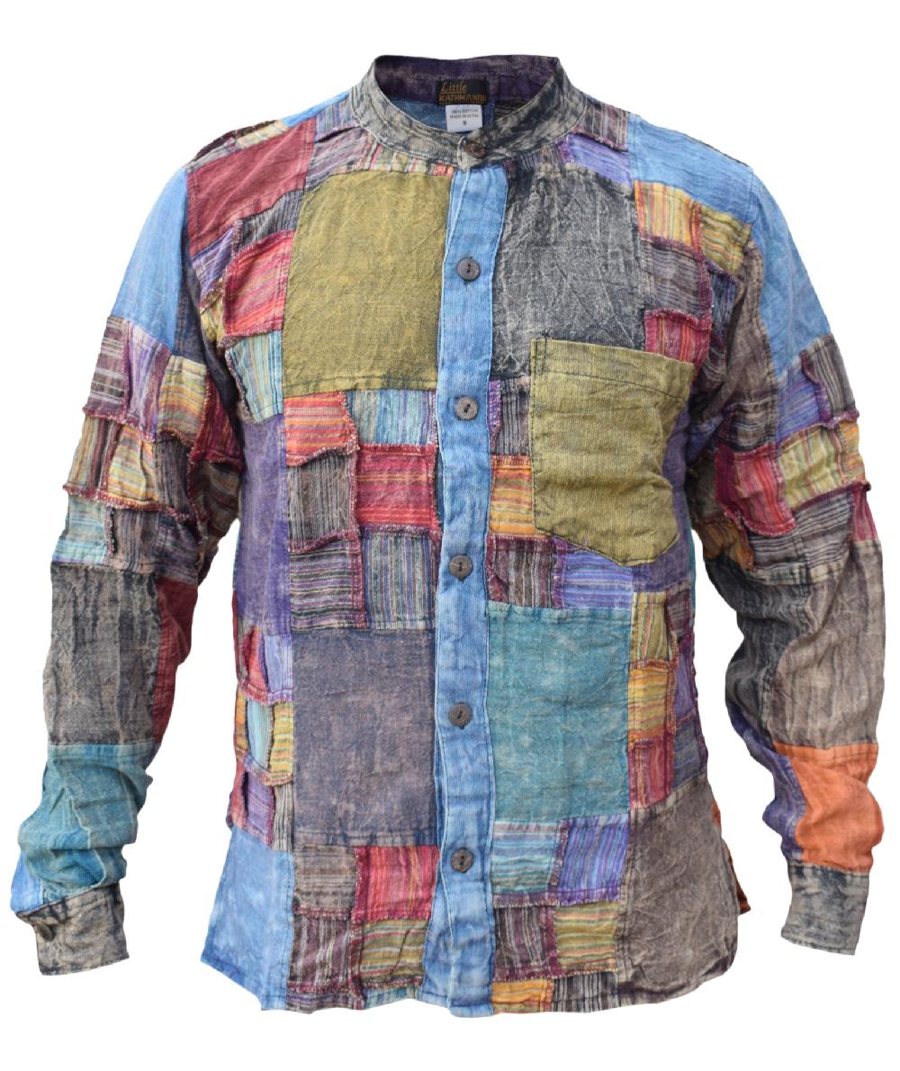 Gheri Small Patch Full Button Collarless Shirt