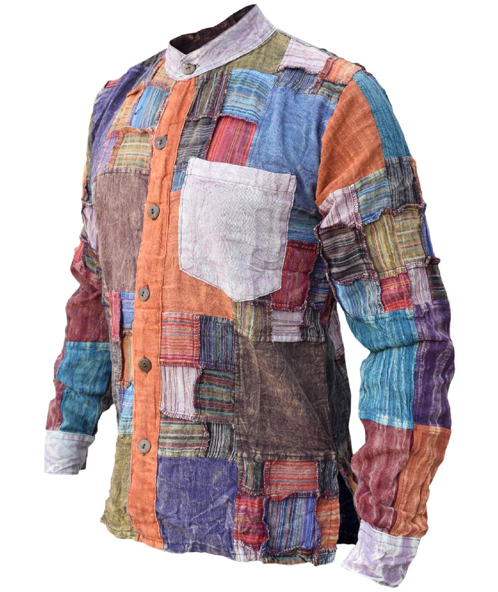 Gheri Small Patch Full Button Collarless Shirt