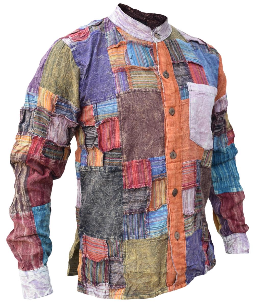 Gheri Small Patch Full Button Collarless Shirt