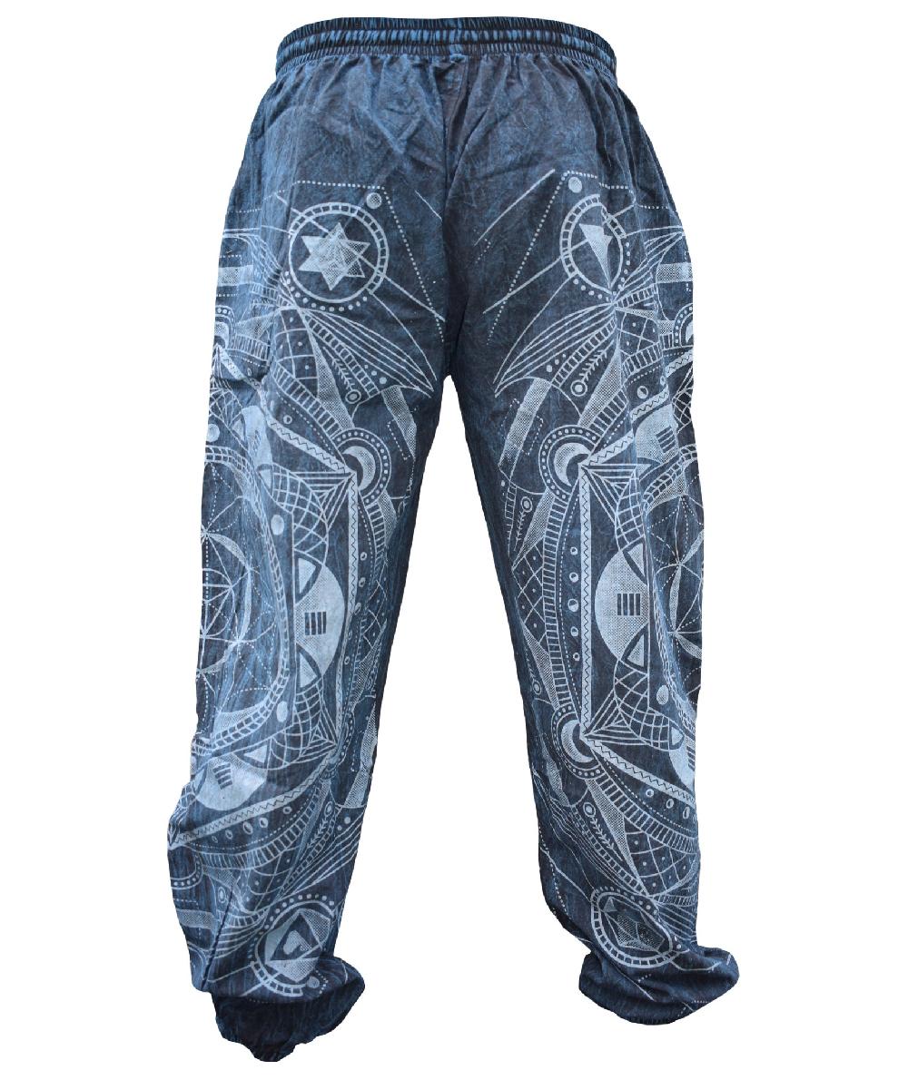 Gheri Stone Washed Mandala Print Trousers Green