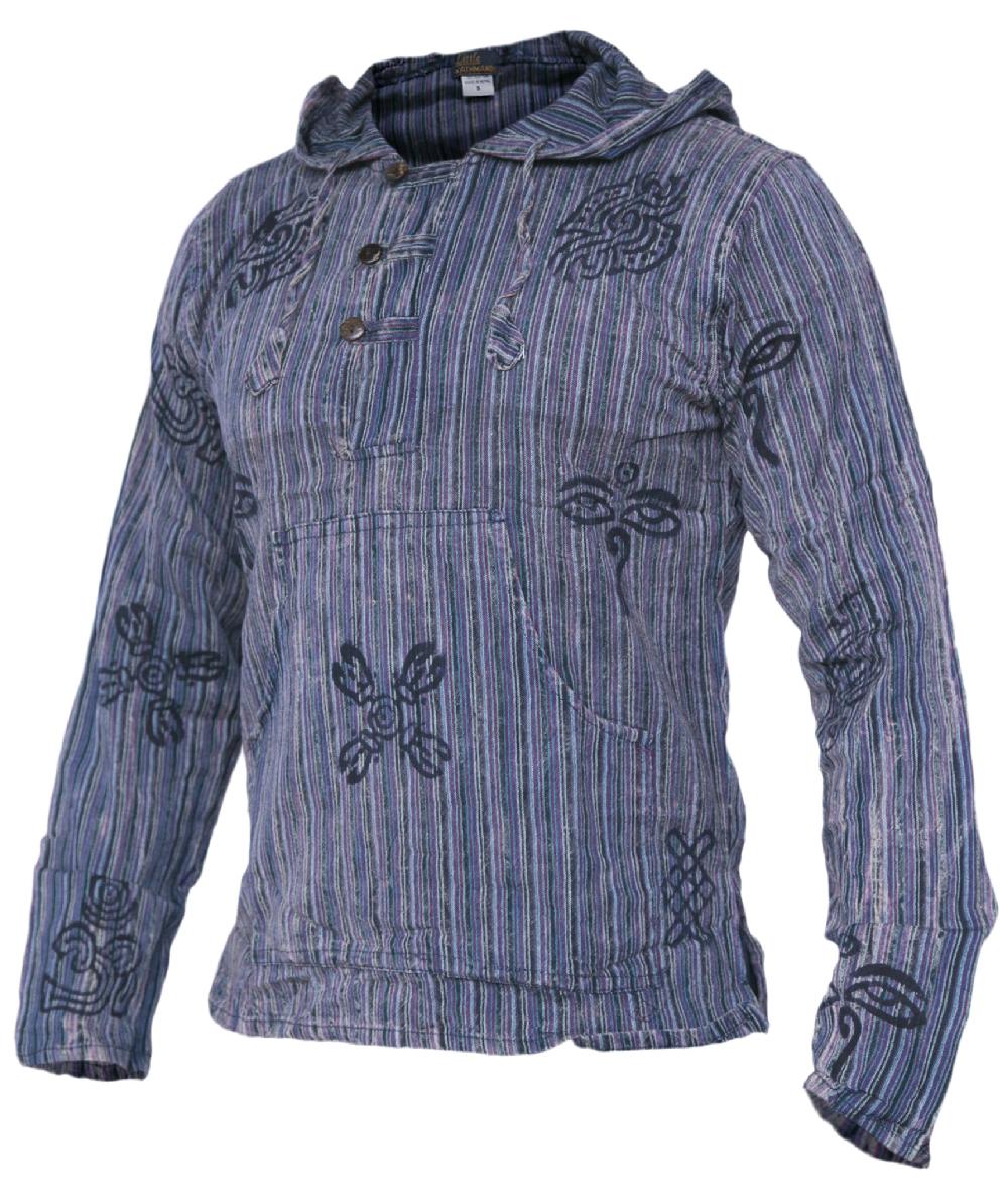Gheri Stonewashed Grandad Hoody Brown