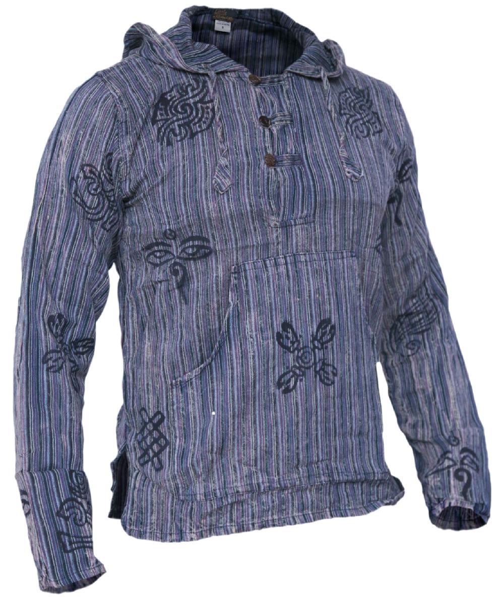 Gheri Stonewashed Grandad Hoody Brown