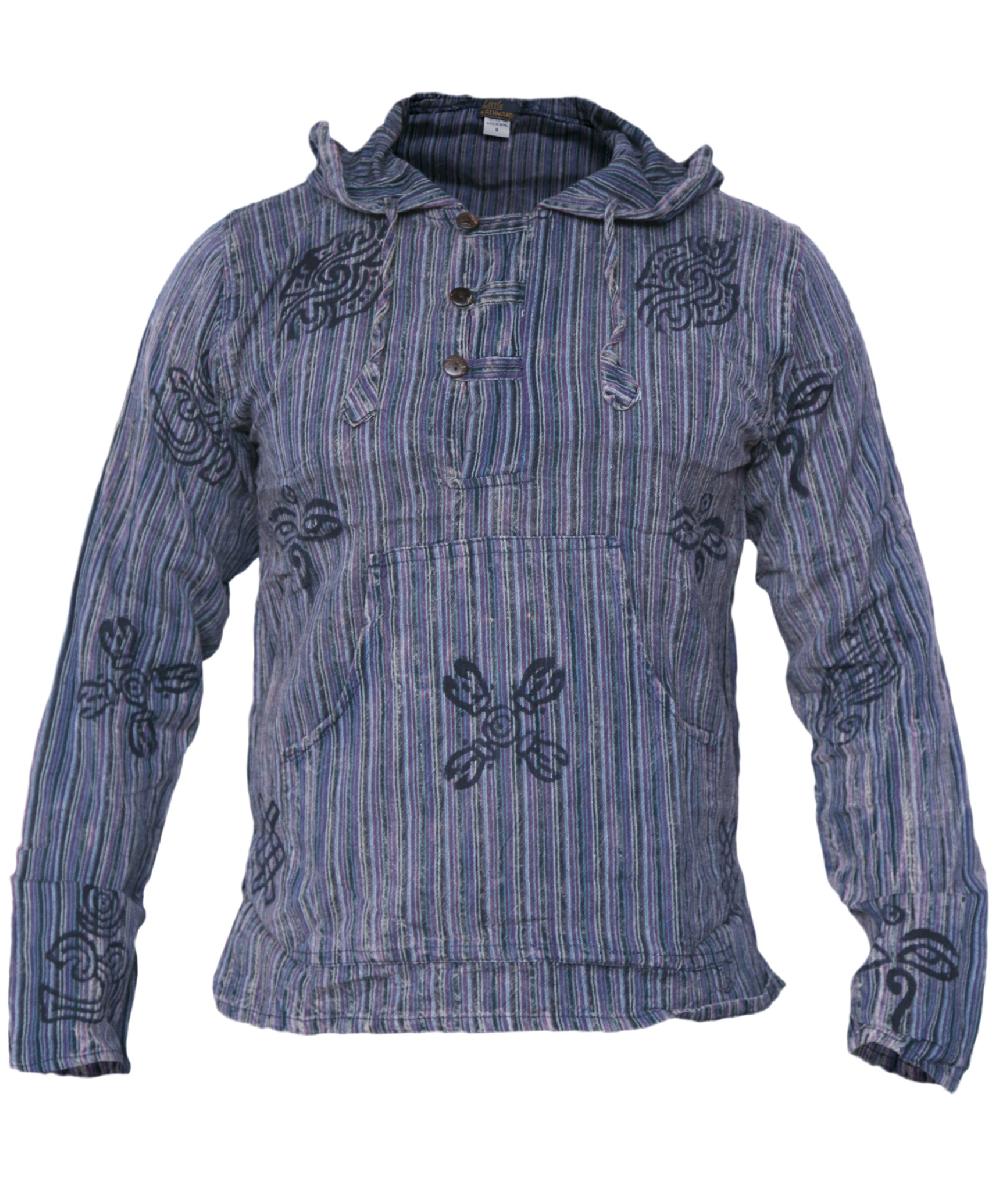 gheri Stonewashed Grandad Hoody Brown