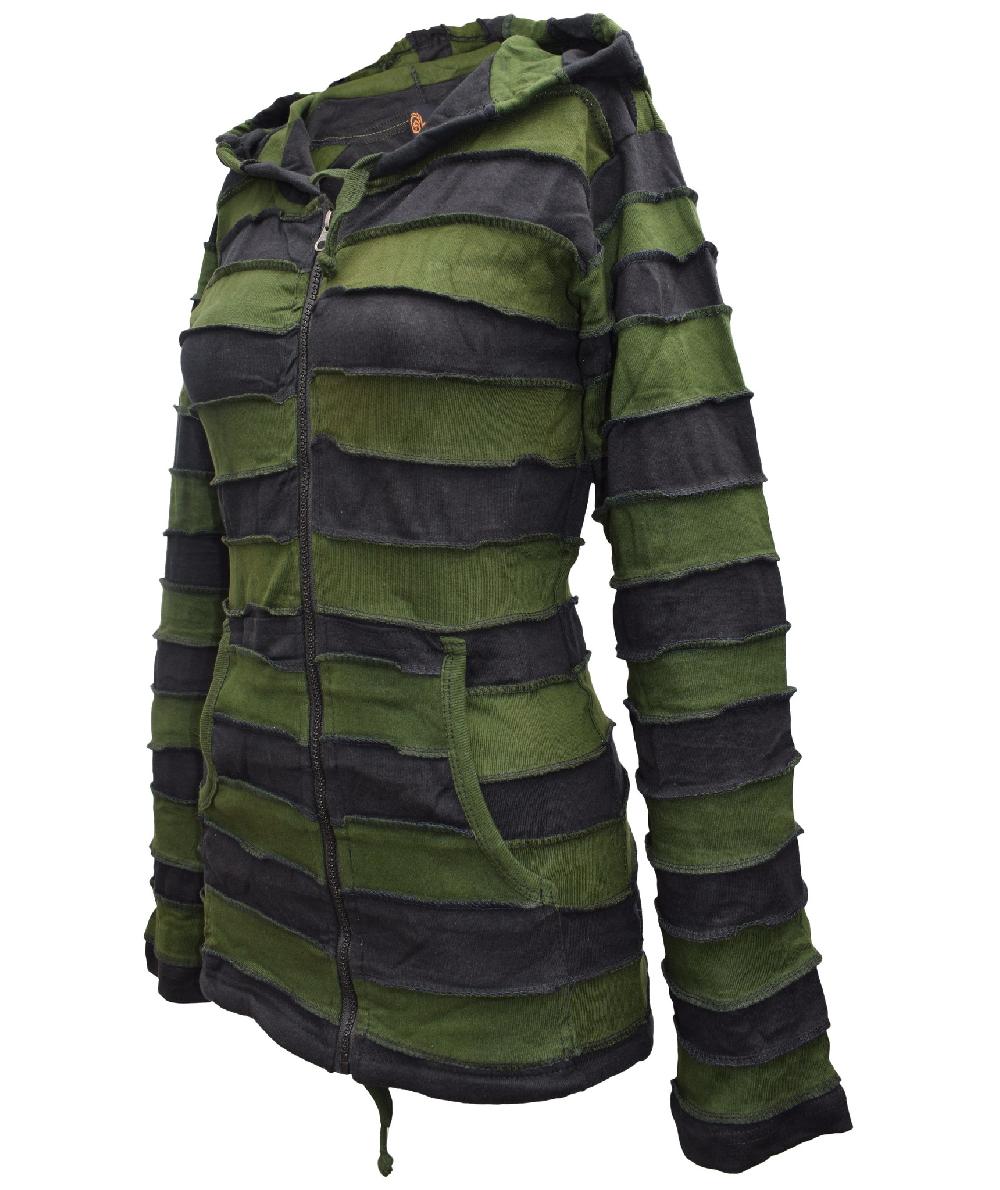 Gheri Stripey Goth Ribs Hoody RED BLACK