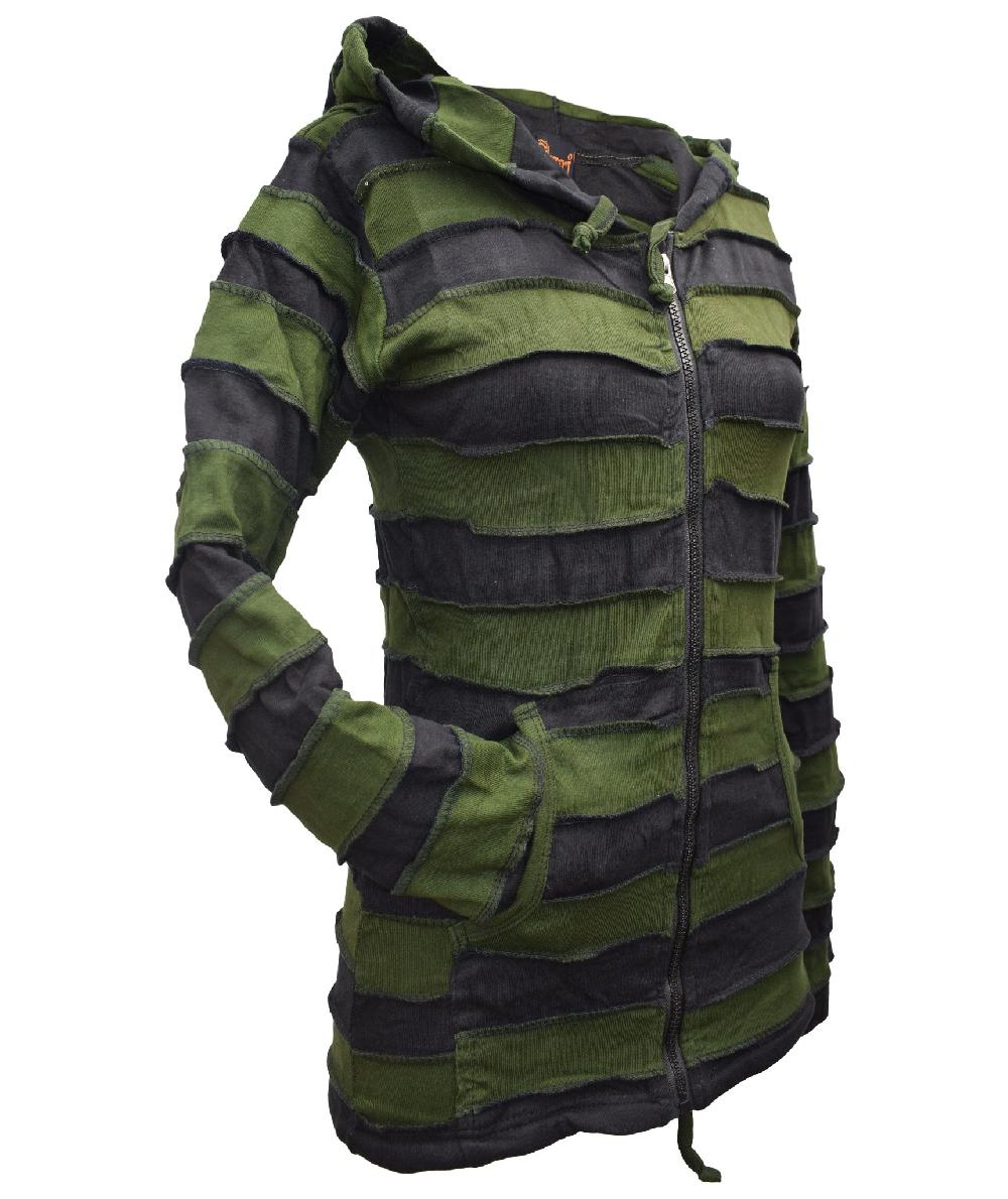 Gheri Stripey Goth Ribs Hoody RED BLACK