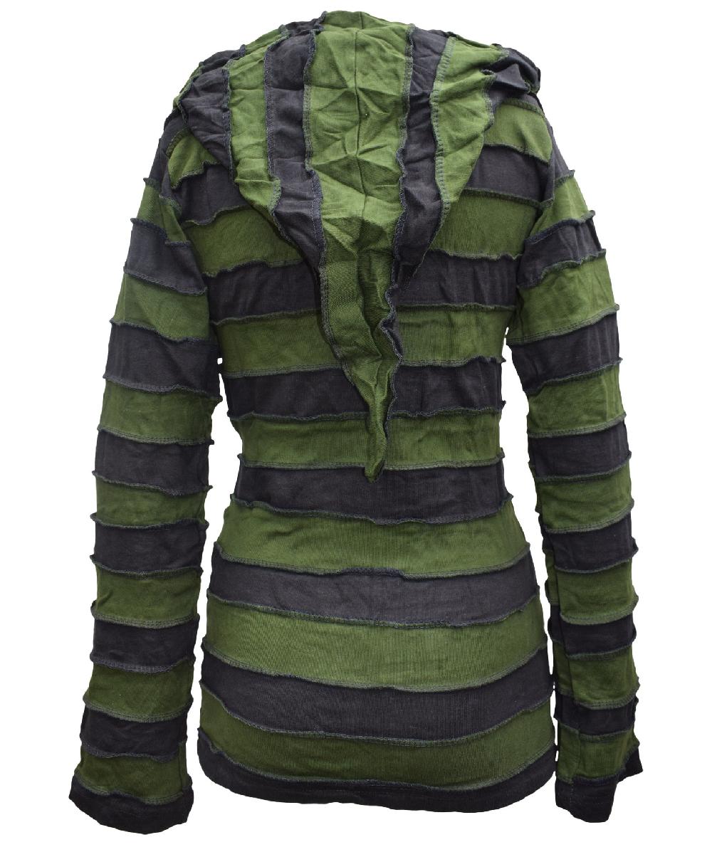 Gheri Stripey Goth Ribs Hoody RED BLACK