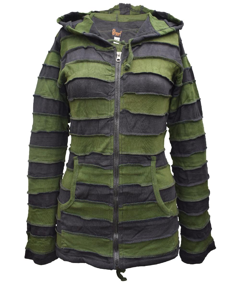 gheri Stripey Goth Ribs Hoody RED BLACK