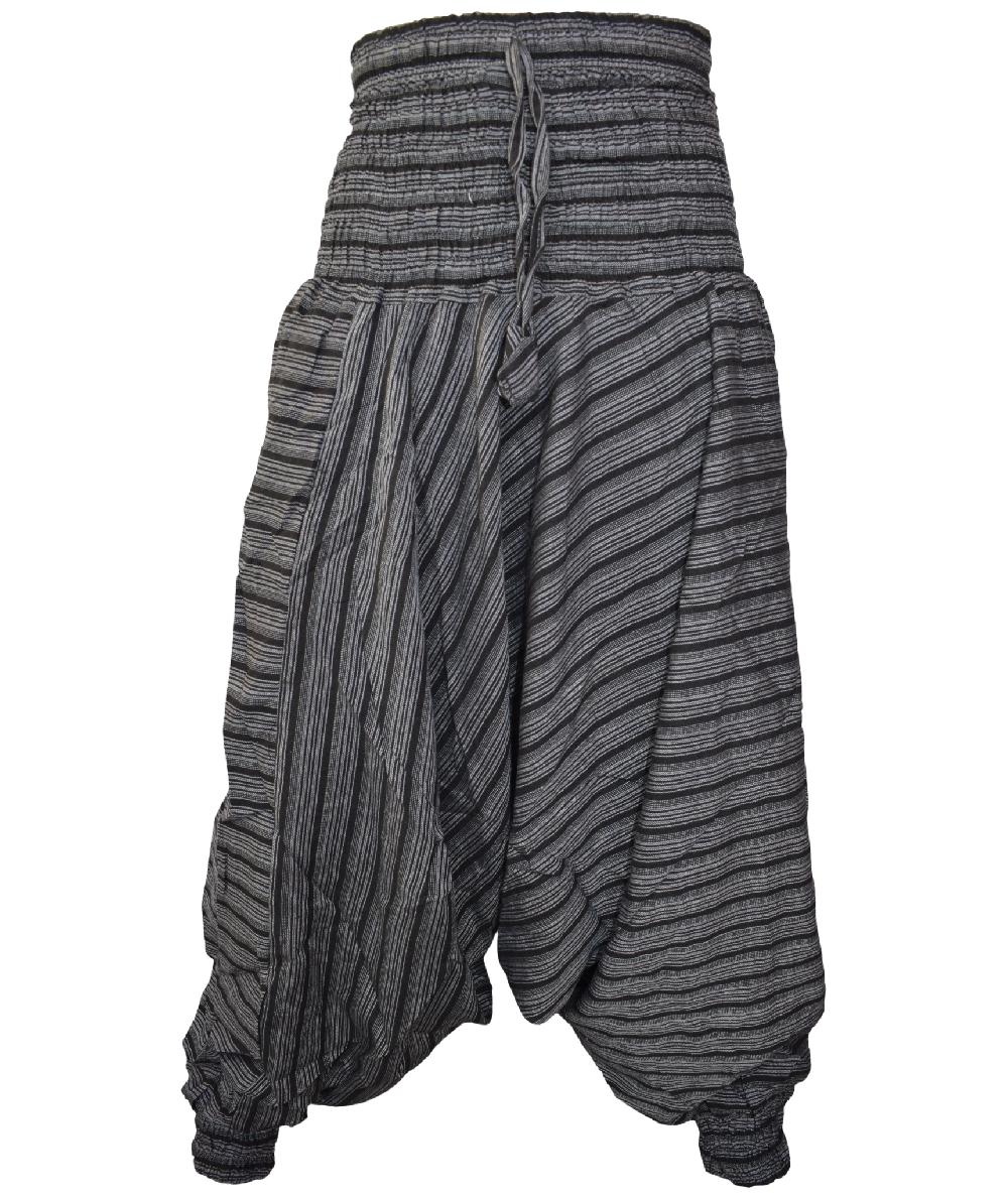 Gheri Stripey Low Crotch Harem Pants Dark Red