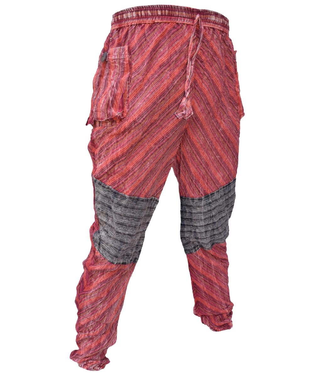 Gheri Tapered Patch Knee Striped Trousers A