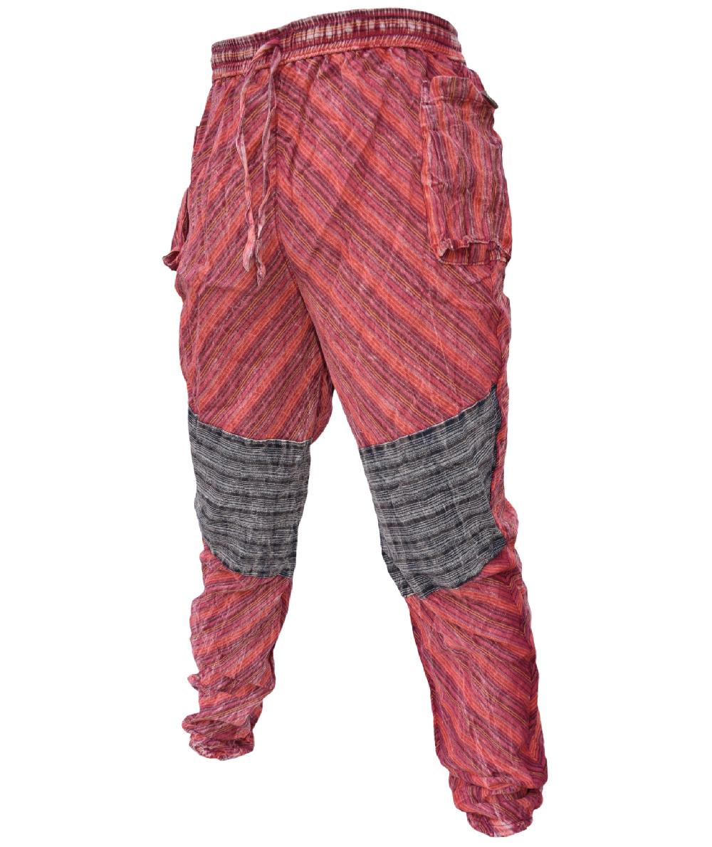 Gheri Tapered Patch Knee Striped Trousers A