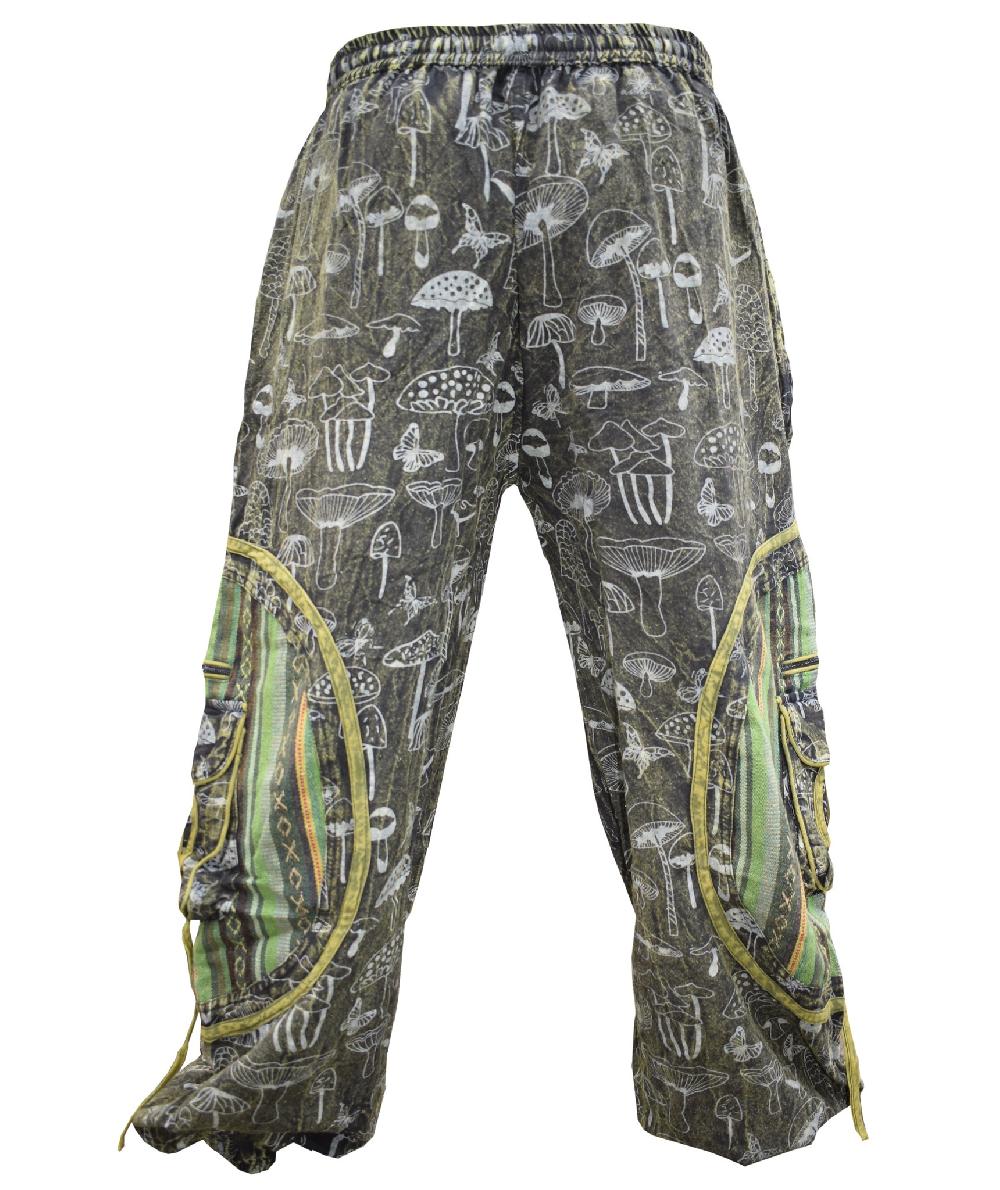 Gheri Washed Mushroom Embroidery Trouser Green