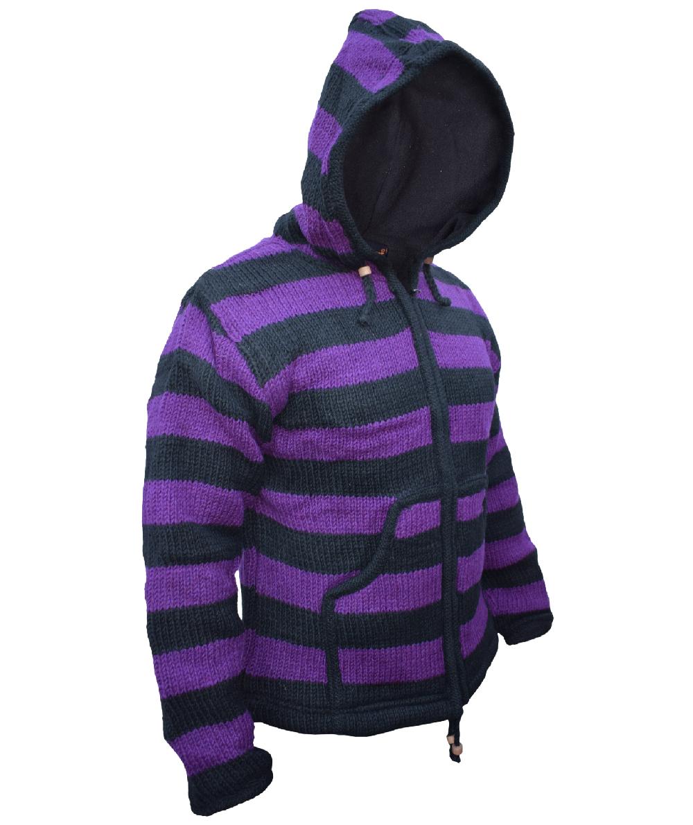 Gheri Men's Stripey Woolen Jacket Silver Grey Stripy