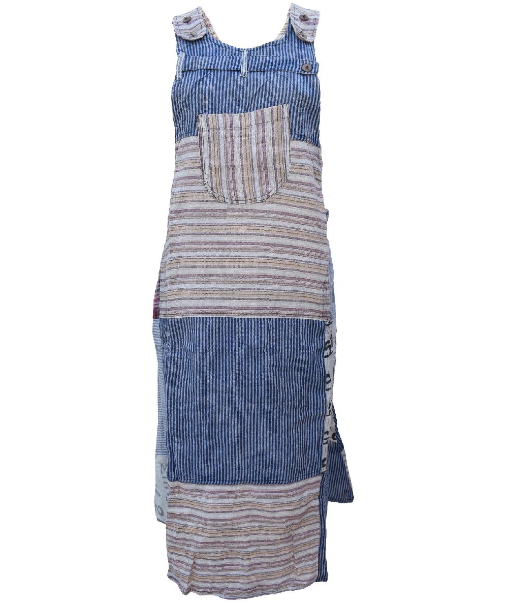 Gheri Mini Patchwork Sleeveless Adjustable Pinafore Short