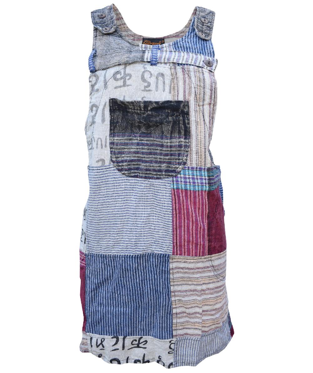 gheri Mini Patchwork Sleeveless Adjustable Pinafore short
