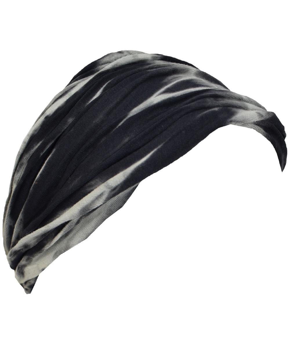 Gheri Mustard Cotton Tie Dye Multi-color Headband Black Rainbow