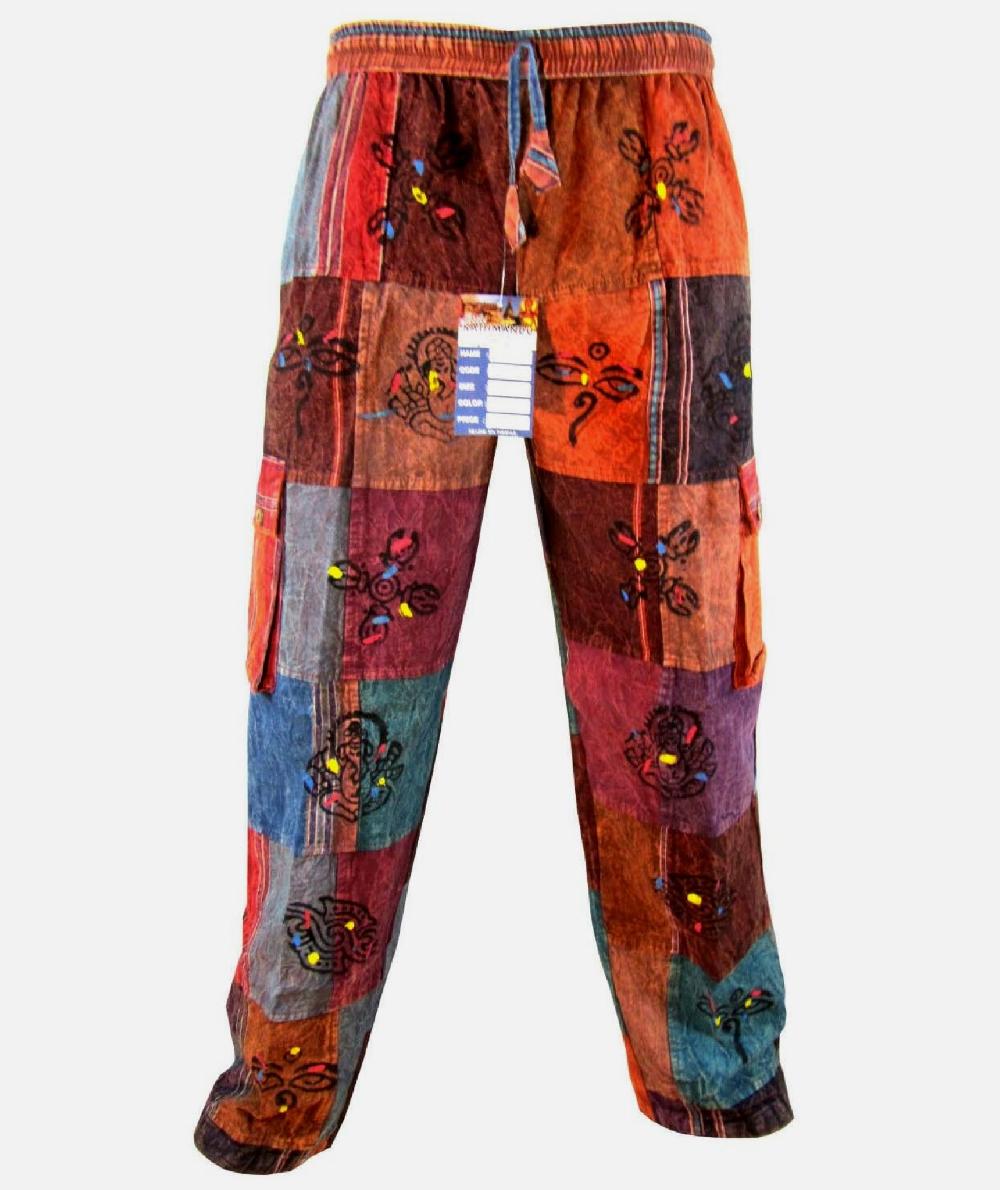 gheri Shyama Patchwork Straight Trouser thin patchwork