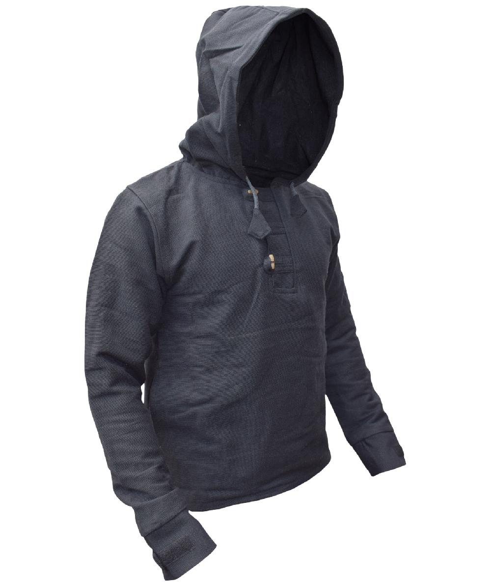 Gheri Three Button Fleece Lined BTC Pullover Light Grey