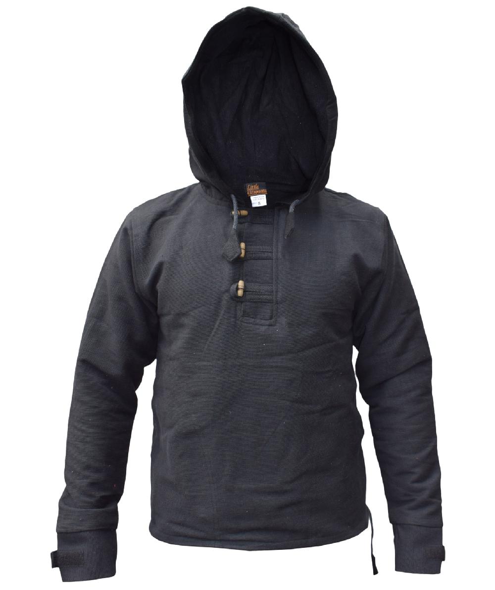 gheri Three Button Fleece Lined BTC Pullover light grey