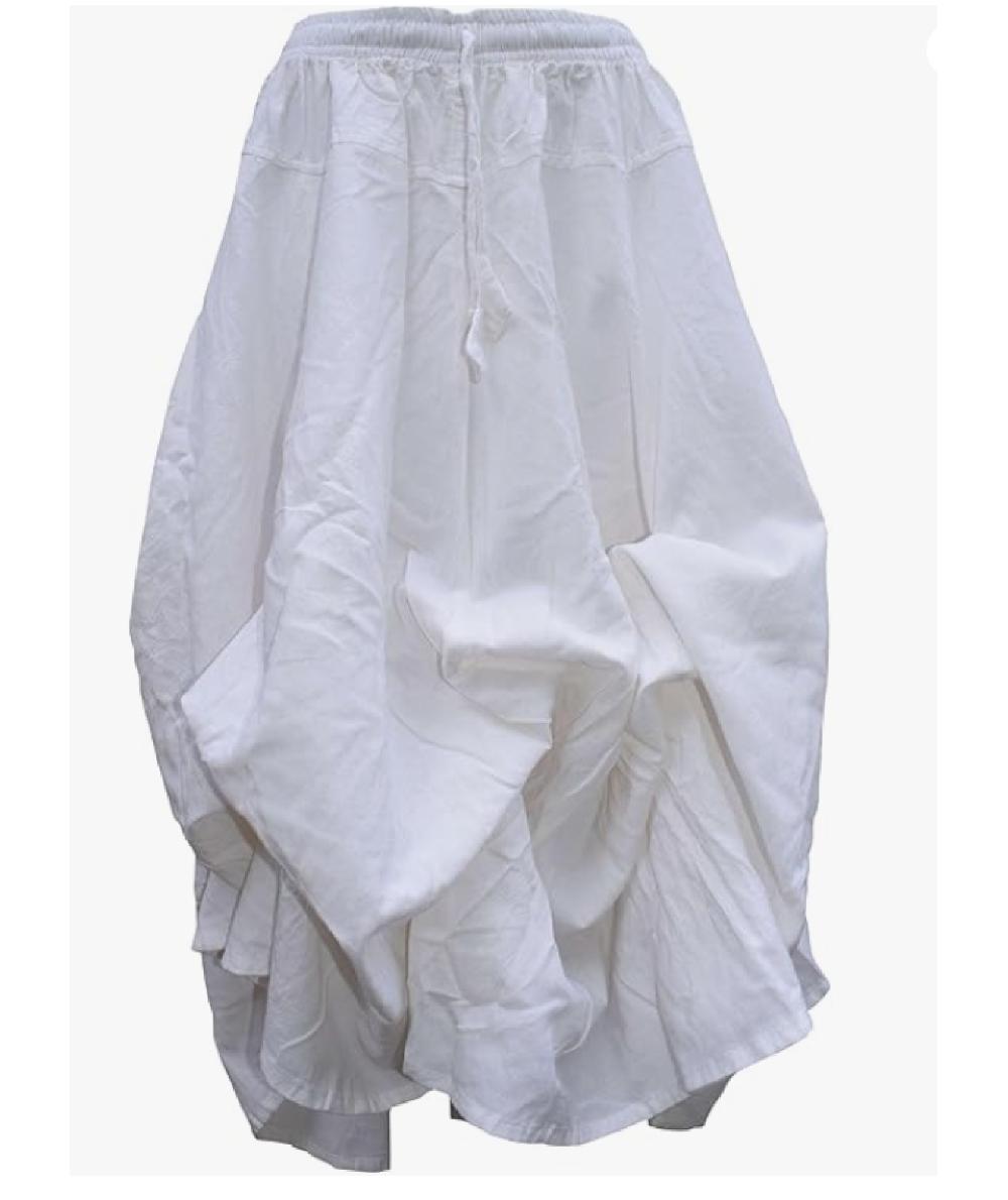 Gheri Womens 2-in-1 Cotton Boho Maxi Midi Puffball Parachute A-Line Bubble Skirt Apple Green