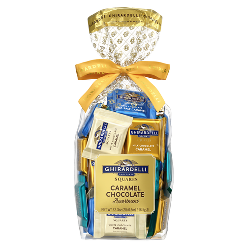 ghirardelli Caramel Chocolate Assorted SQUARES Gift Bag 2lb