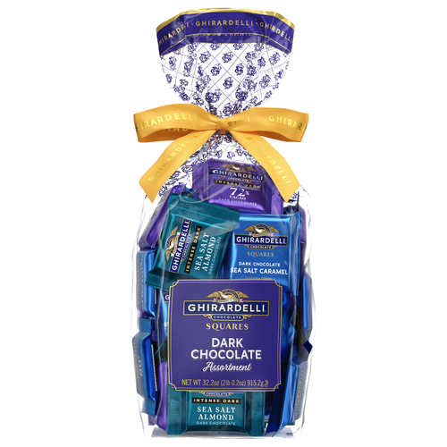 ghirardelli Dark Chocolate Assorted SQUARES Gift Bag 2lb