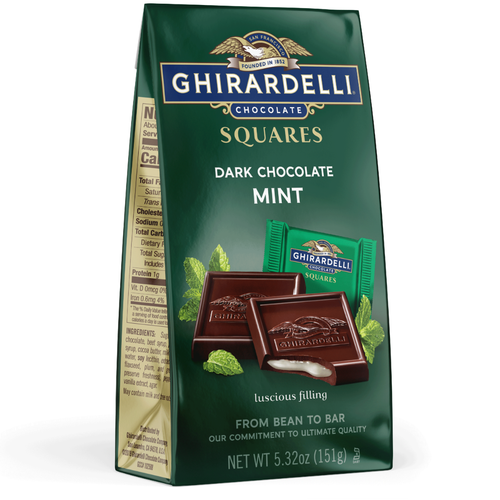 ghirardelli Dark Chocolate Mint SQUARES Medium Bag (Case of 6)