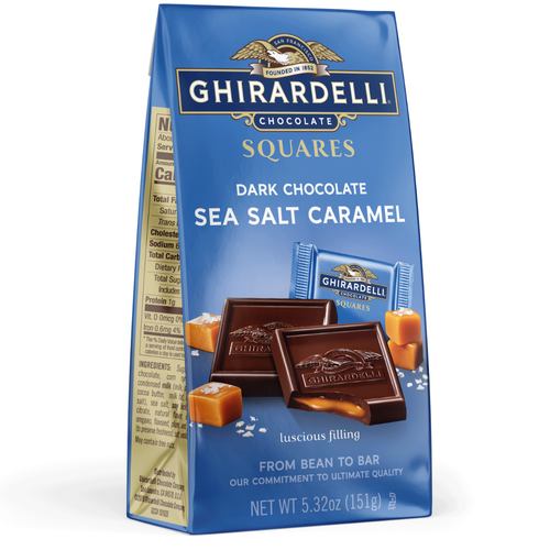 ghirardelli Dark Chocolate Sea Salt Caramel SQUARES Medium Bag (Case of 6)