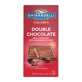 ghirardelli Double Chocolate Milk Chocolate Squares Bars with Chocolate Filling (case of 10)