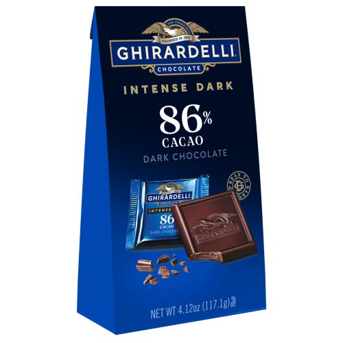ghirardelli Intense Dark 86% Cacao Dark Chocolate Squares Medium Bag (Case of 6)