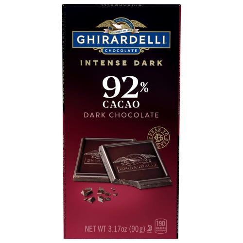 ghirardelli Intense Dark 92% Cacao Dark Chocolate Bar (Case of 12)