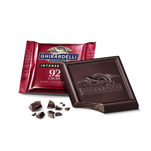 ghirardelli Intense Dark 92% Cacao Dark Chocolate Squares Case Pack (540 ct)