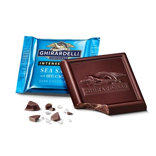 ghirardelli Intense Dark Sea Salt 60% Cacao Dark Chocolate Squares Case Pack (540 ct)