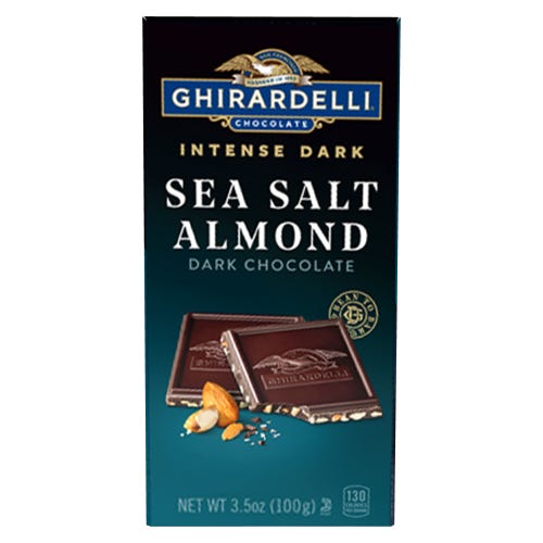 ghirardelli Intense Dark Sea Salt Almond Dark Chocolate Bar (Case of 12)