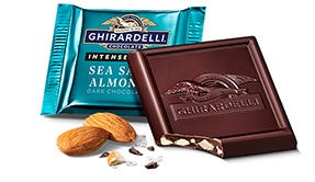 ghirardelli Intense Dark Sea Salt Almond Dark Chocolate Squares Case Pack (540 ct)
