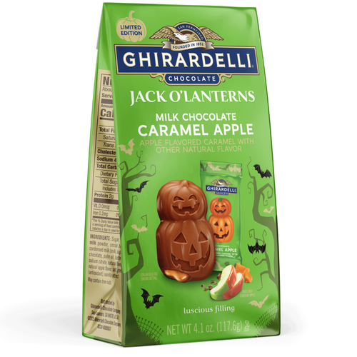 ghirardelli Milk Chocolate Caramel Apple Jack O' Lanterns Bag (Case of 12)