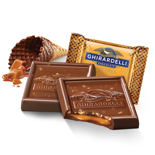 ghirardelli Milk Chocolate Caramel Waffle Cone SQUARES Case Pack (396 ct) ghirardelli Milk Chocolate Caramel Waffle Cone SQUARES Case Pack (396 ct)