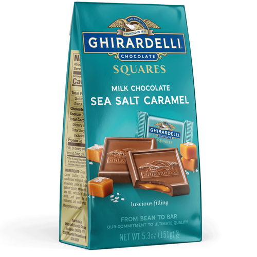 ghirardelli Milk Chocolate Sea Salt Caramel SQUARES Medium Bag (Case of 6)