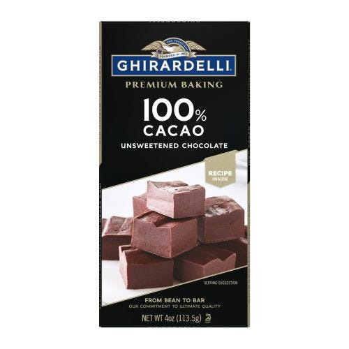ghirardelli Unsweetened Chocolate 100% Cacao Baking Bar (Case of 12) ghirardelli Unsweetened Chocolate 100% Cacao Baking Bar (Case of 12)