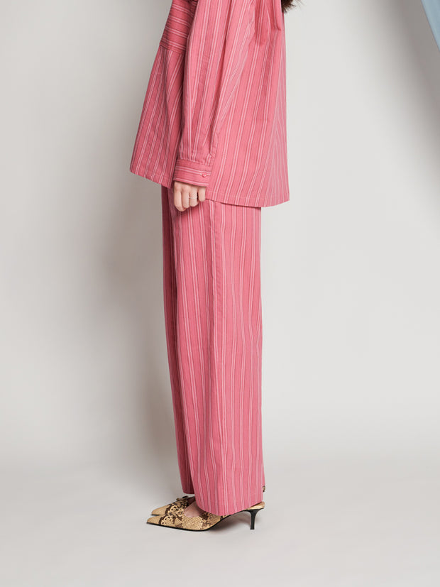 Ghospell Ailsa Stripe Trousers Raspberry Pink